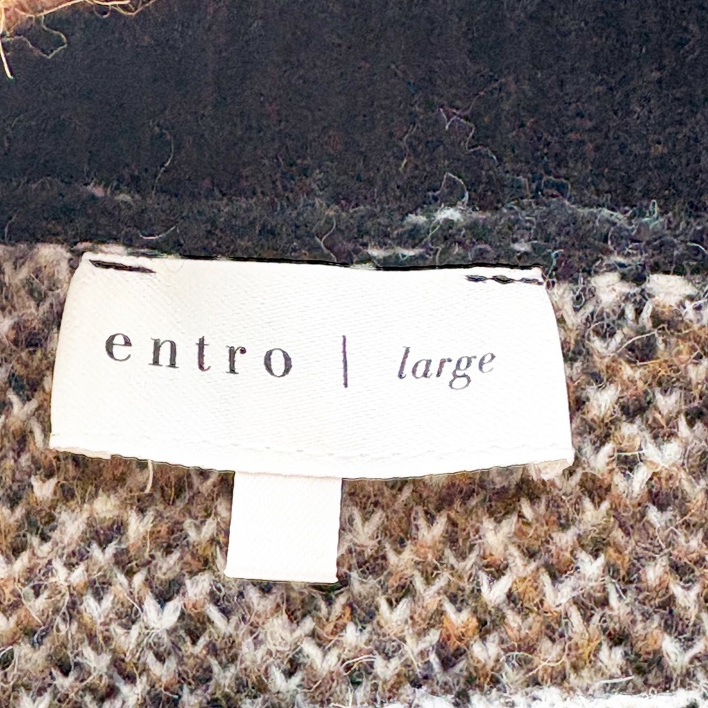 Entro Black White Daisy Floral Knit Sweater Vest Top Short Sleeve Size L - Picture 7 of 9
